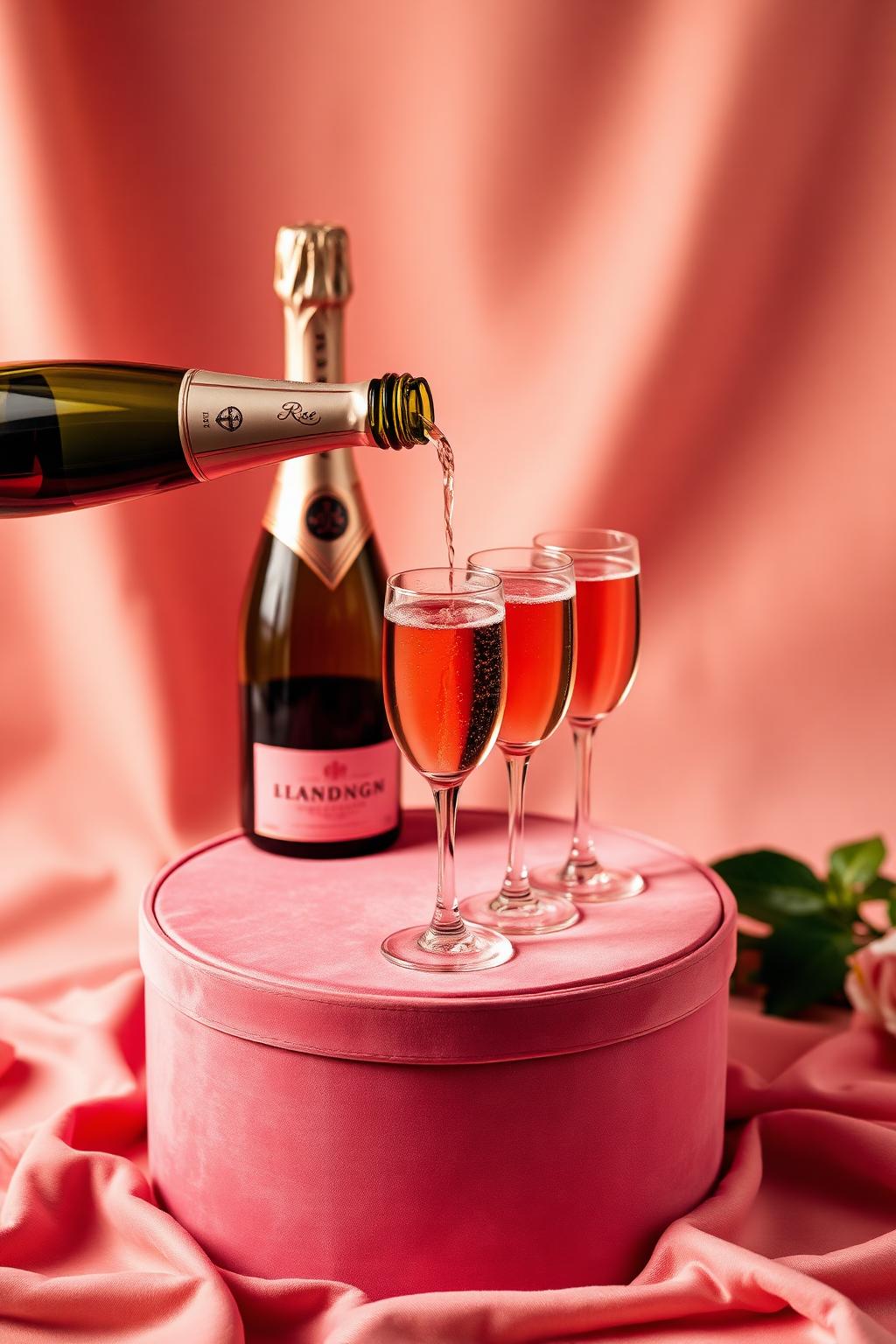 Champagne pouring into coupe glasses